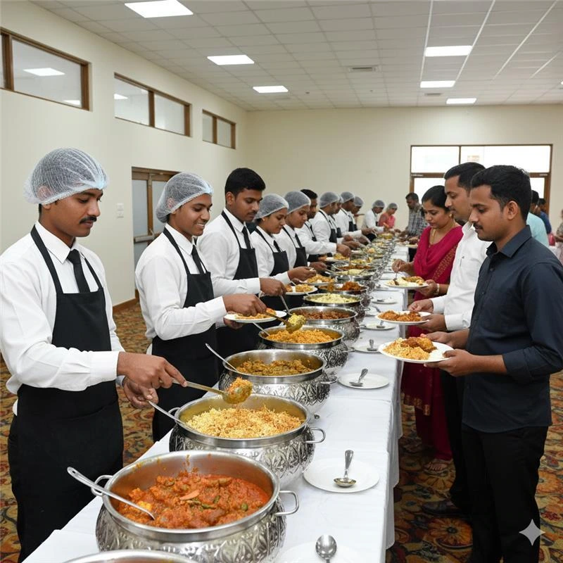 A family gathering with traditional banana leaf dining
