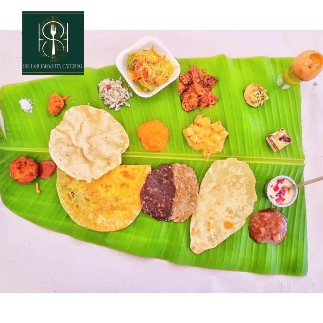 A traditional banana leaf meal