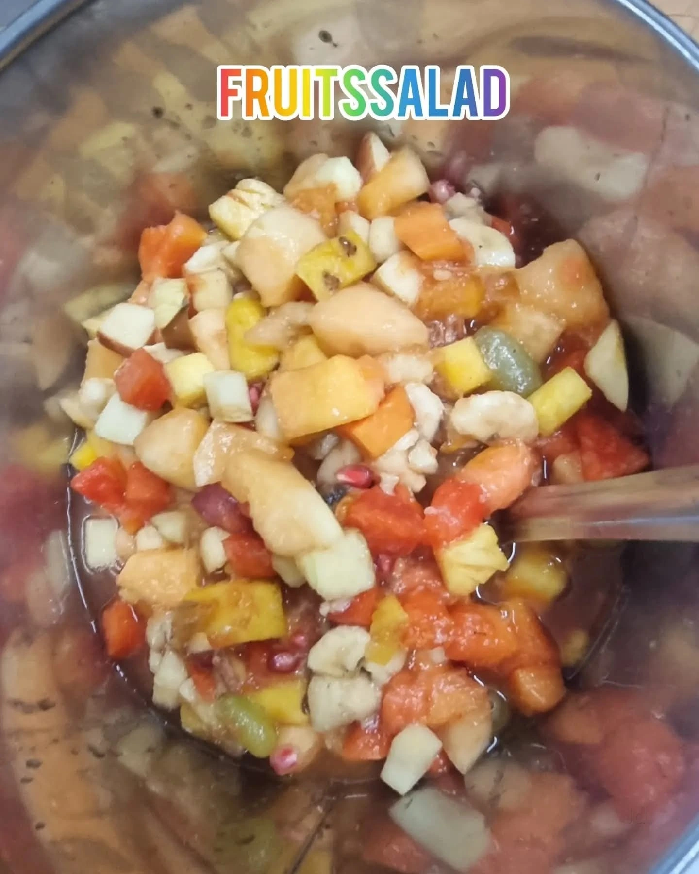 Colourful fresh fruit prepared for guests